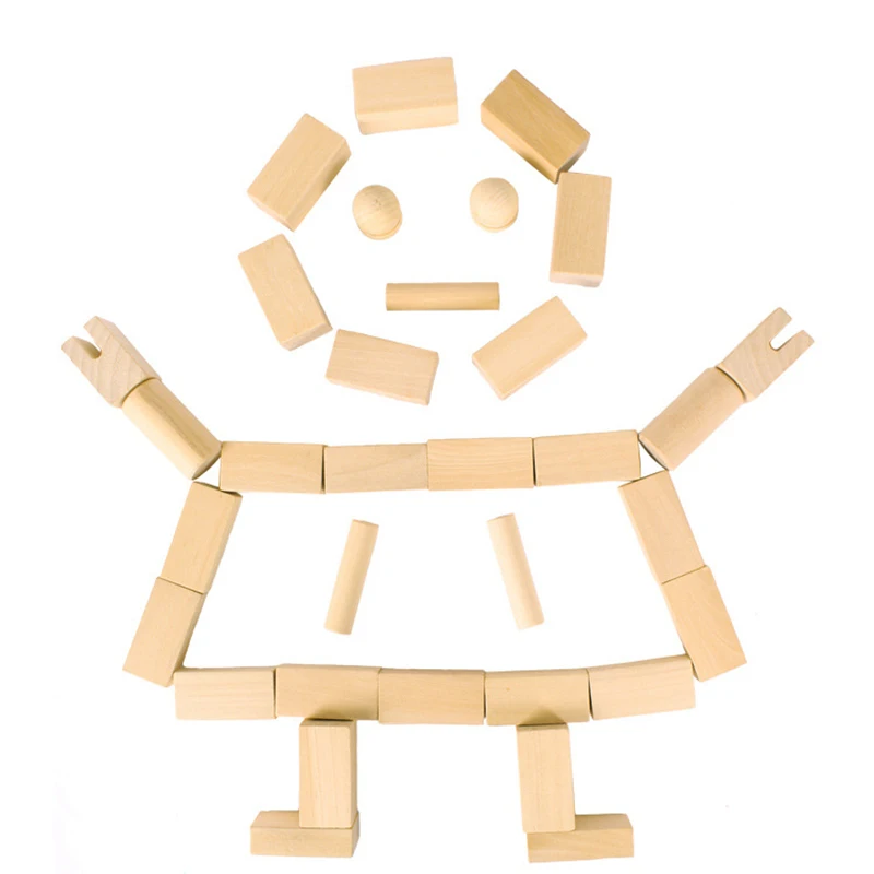 2017 новые натуральные деревянные ведра Строительные кирпичи сборные замок