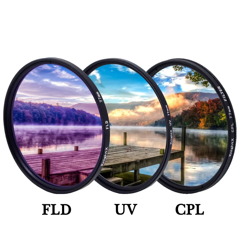 Фильтр объектива KnightX FLD UV CPL 49 52 55 58 62 67 77 мм для nikon Canon Sony аксессуары камеры d5200 d3300