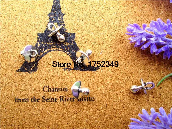 25 шт -- соски подвески Античные тибетские серебряные тона 3D пустышки Подвески