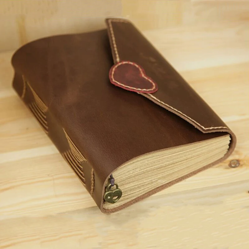Винтажный блокнот из 100% натуральной кожи ретро дневник крафт страниц дорожный