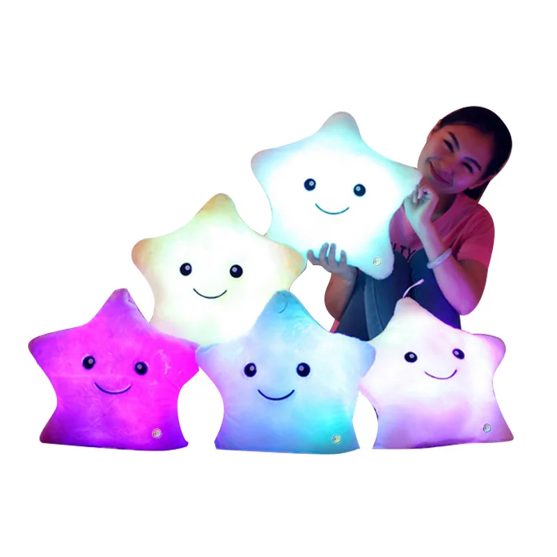 30CM Luminous Pillow Christmas Toys Led Light Plush Hot Colorful Stars Kids Birthday Gift Good Quality Toy Store | Игрушки и хобби