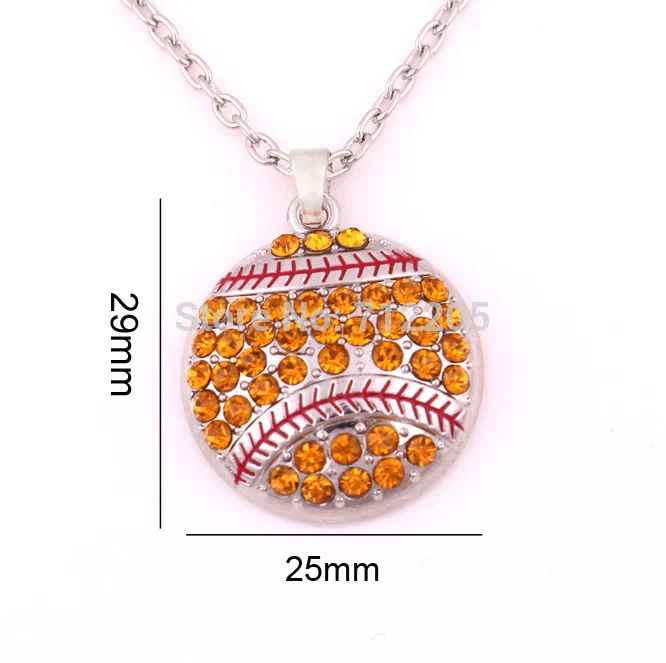 Новый продукт 10 шт цинковый сплав родий Софтбол проложить хрустальный