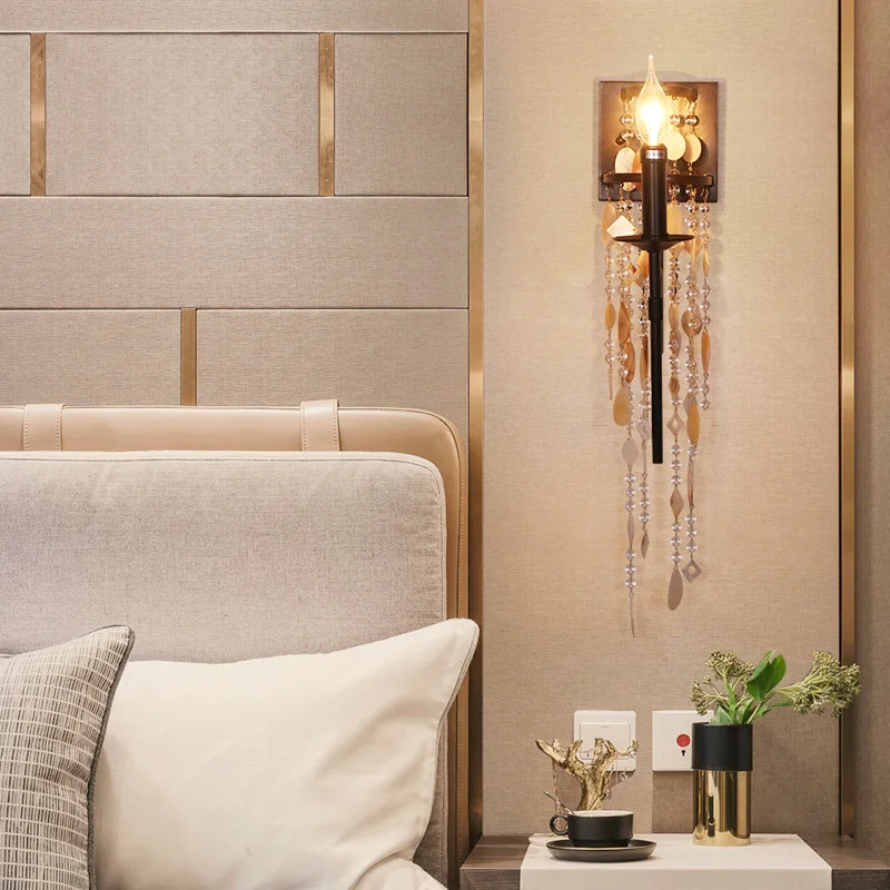 Антикварная железная настенная лампа для кофейного дома бара роскошное