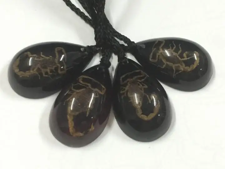 18 шт Настоящее золотое Скорпион Подвеска Прохладный черный падение стиль