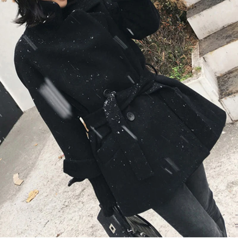Женское двубортное кашемировое пальто abrigos mujer invierno популярное шерстяное зима