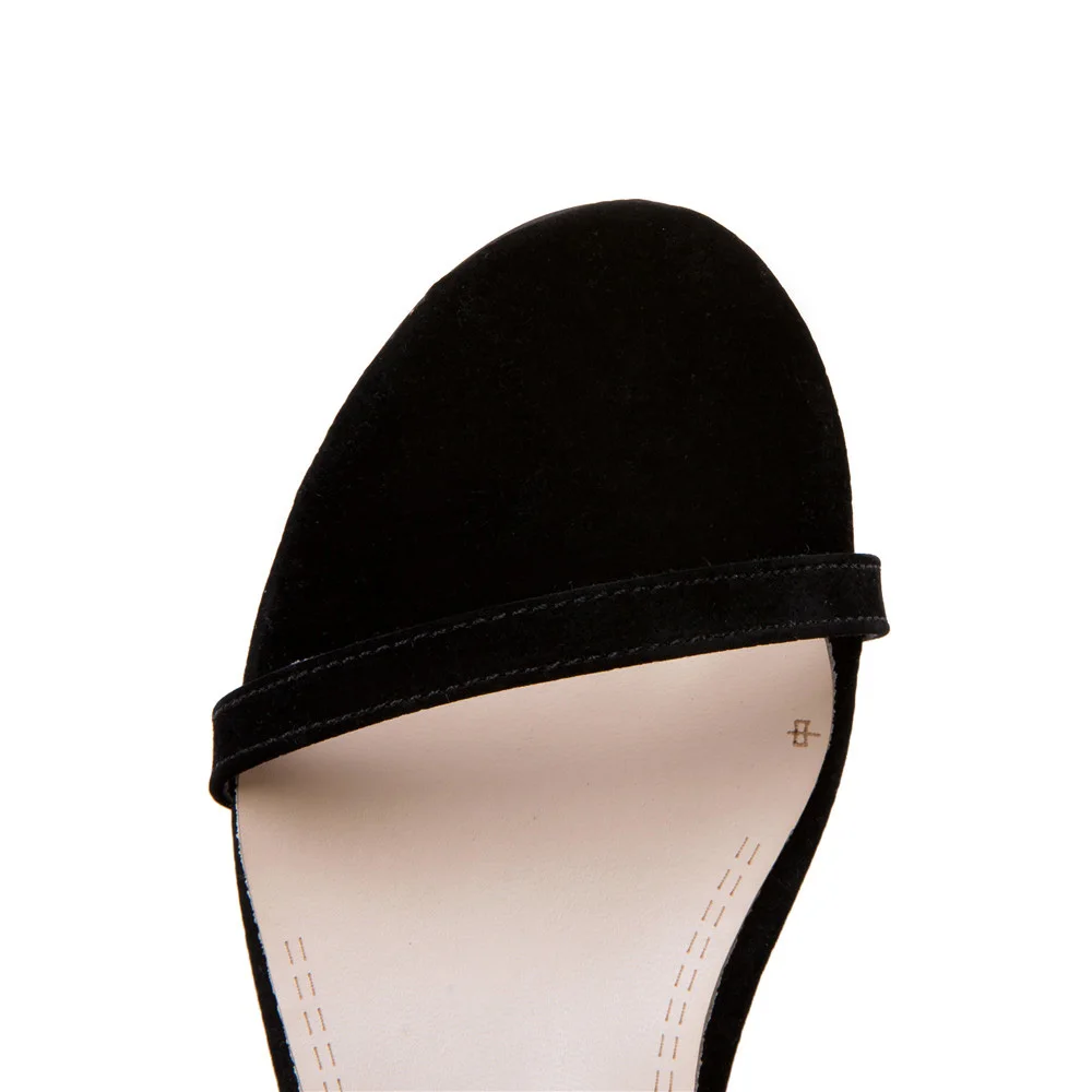 Женские повседневные сандалии черные желтые на низком каблуке EG05 большие