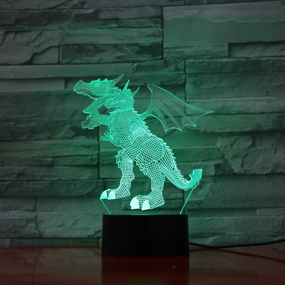 Летать динозавров 3D Светодиодный лампа 5В USB LED настольная ночник акриловые лава