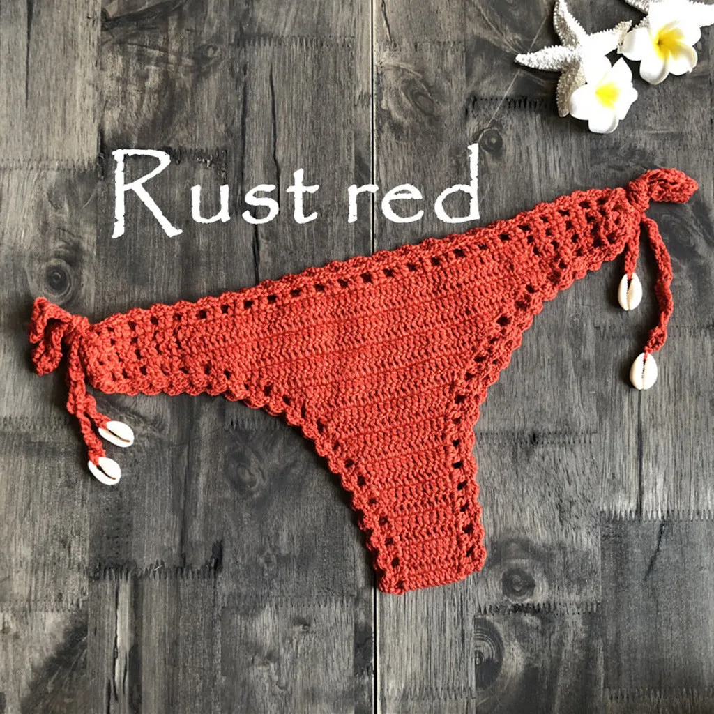 Watermelon Red Летний сексуальный цельный вязаный крючком бикини, пляжная одежда, Женская Стринги, бразильские бикини, Maio Feminino Praia Mayo - Цвет: Watermelon Red