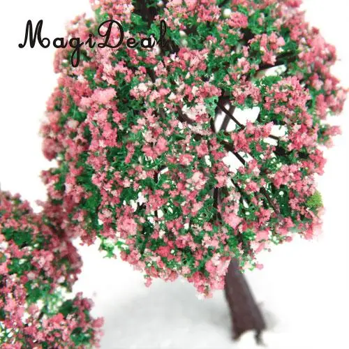 Пластмассовый Ландшафтный пейзаж MagiDeal 4 шт./лот модель деревьев с персиковыми