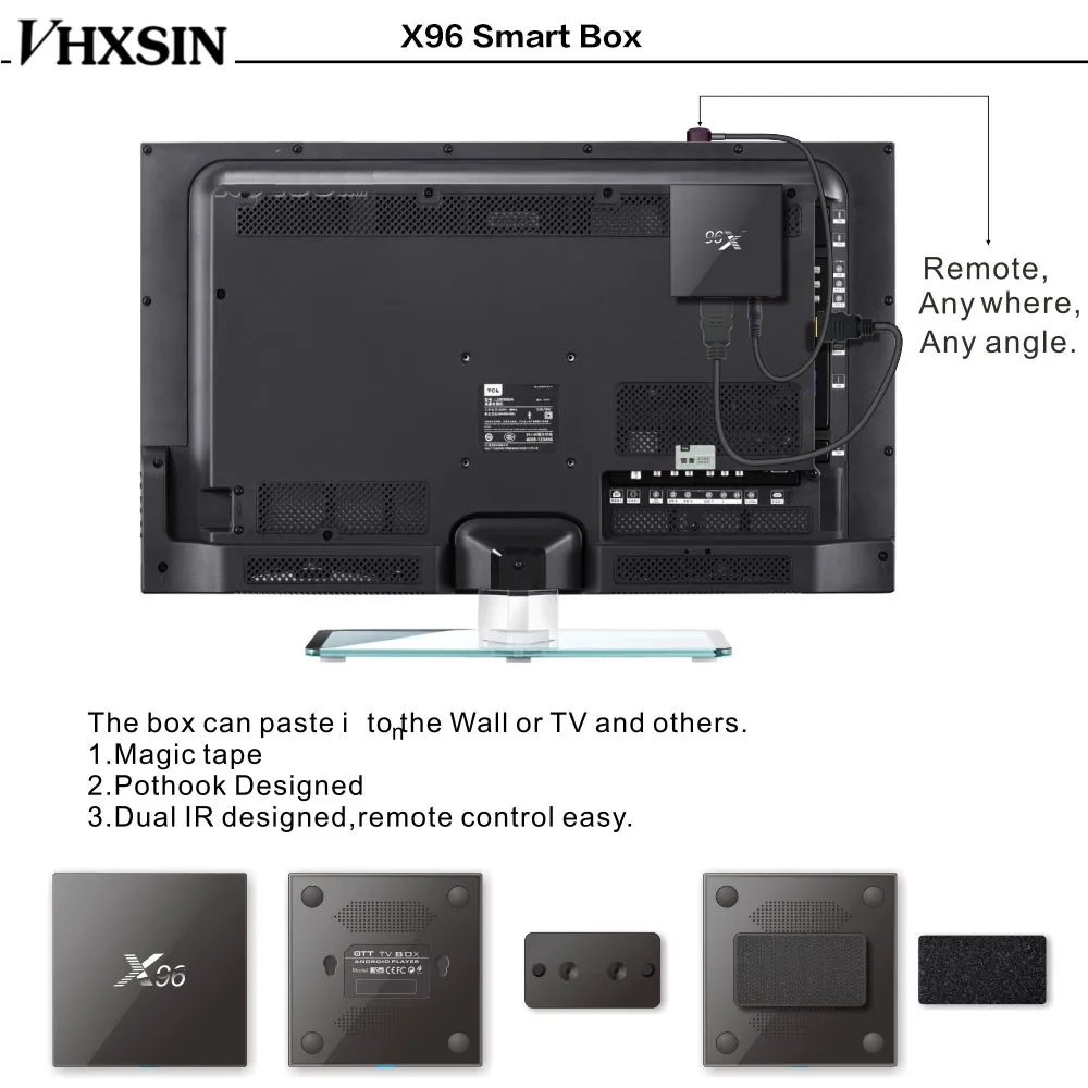 VHXSIN 10 шт./лот X96 2 Гб 16 четырехъядерный Amlogic S905X Android 6 0 Marshmallow TV Box WIFI 4K * 2K IPTV Smart