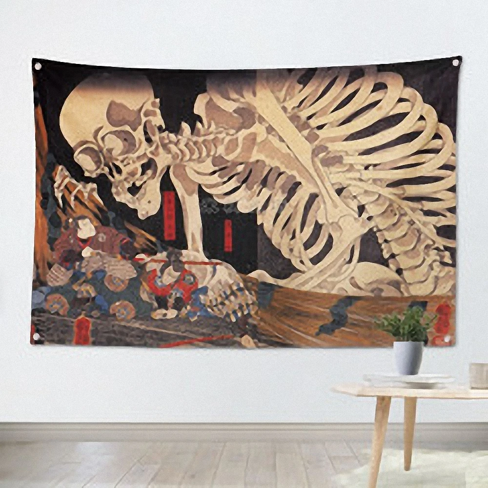 Потертый шик японский ukiyo-e тату рисунок Флаг Баннер винтажный плакат на стену Наклейка гобелен декоративное украшение на стену для кафе для дома Декор