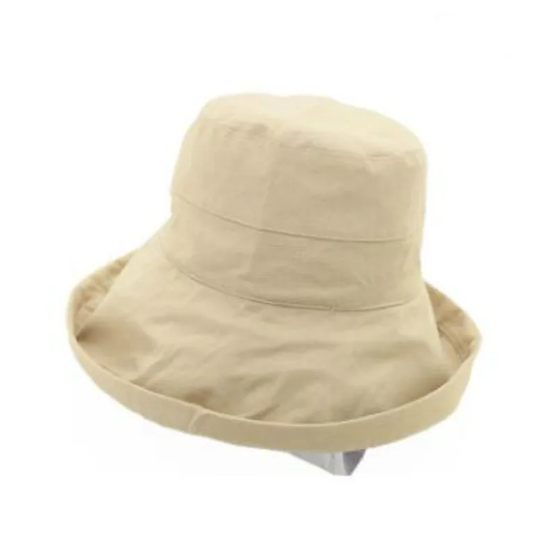 

Which in shower women men cotton wide brim foldable bucket hat summer solid UV sunscreen outdoor fishing hat fisherman panama