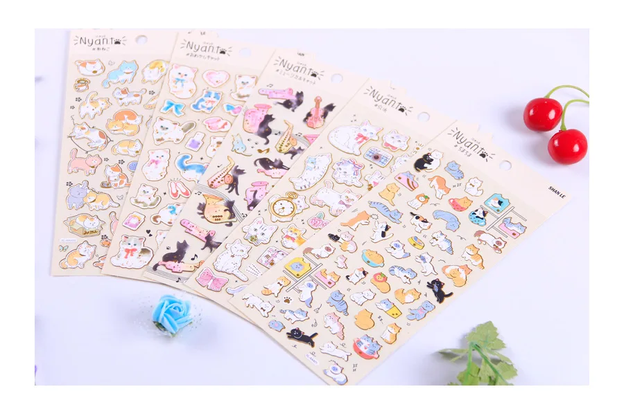 20 компл./1 лот Kawaii канцелярские наклейки милые дневник котенка планировщик декоративные мобильные наклейки Скрапбукинг DIY Craft наклейки