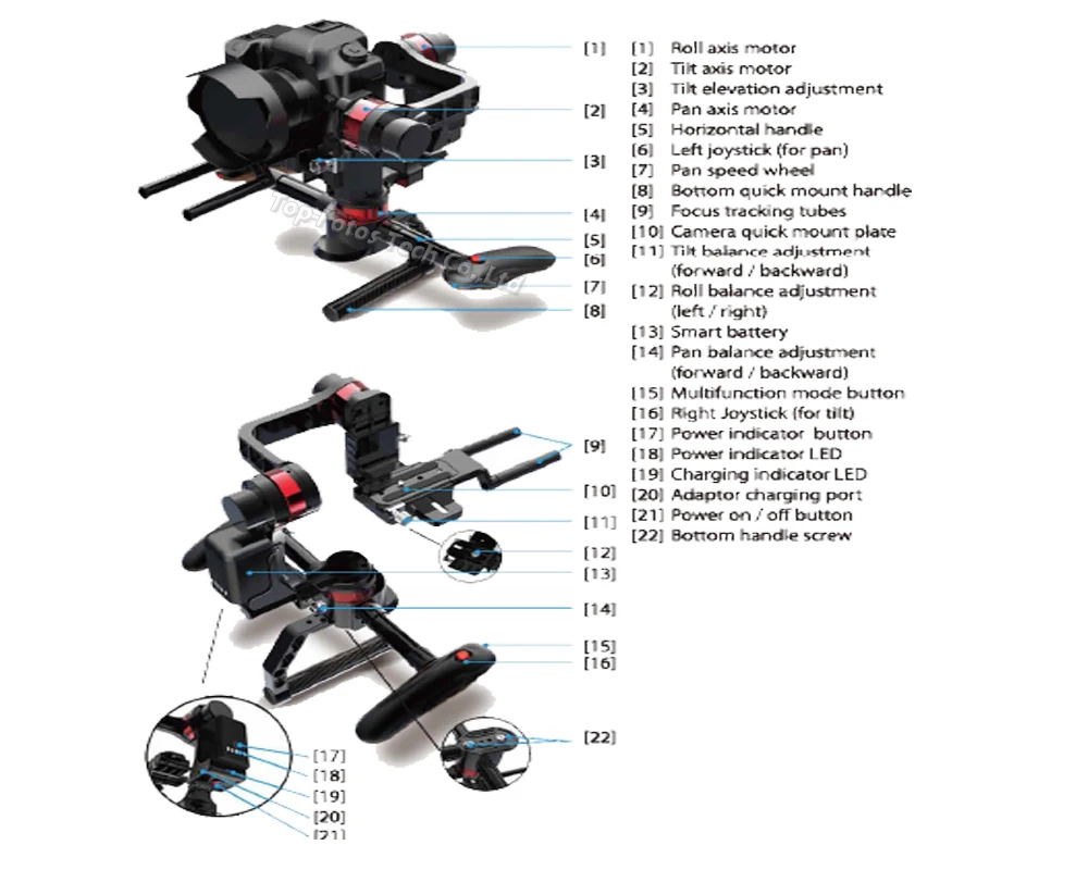 Стабилизатор для оригинальный Wenpod MD2 ручной черный Бесщеточный 3 оси gimbal с Самые