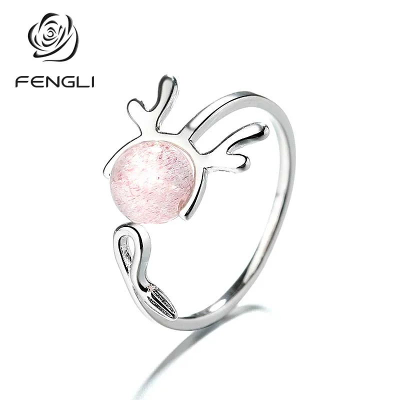 FENGLI мин 1 шт. горячая Распродажа милое серебряное кольцо в форме оленя кольца для