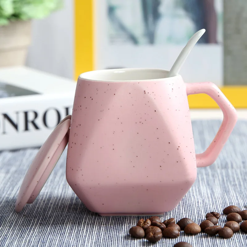 Креативная белая фарфоровая кружка в форме бриллиантов цветная художественная