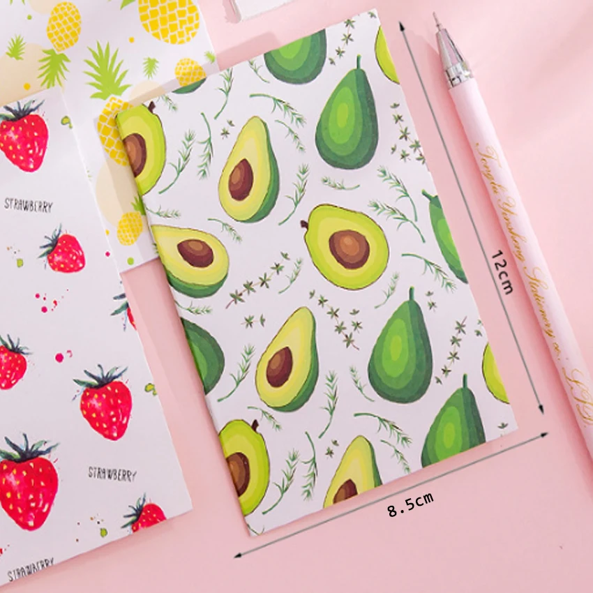 

1pc/lot Cute Korea Painting Series Plant Cartoon Pineapple Fruit Diary Planner Small Notebook Student Supplies Kid Gift