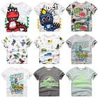 INPEPNOWдетская футболка для мальчиков, коллекция 2020 года, футболка для мальчиков и девочек с принтом динозавра, топы с рисунками, Детская футболка , одежда для детей возрастом от 5 до 14 лет