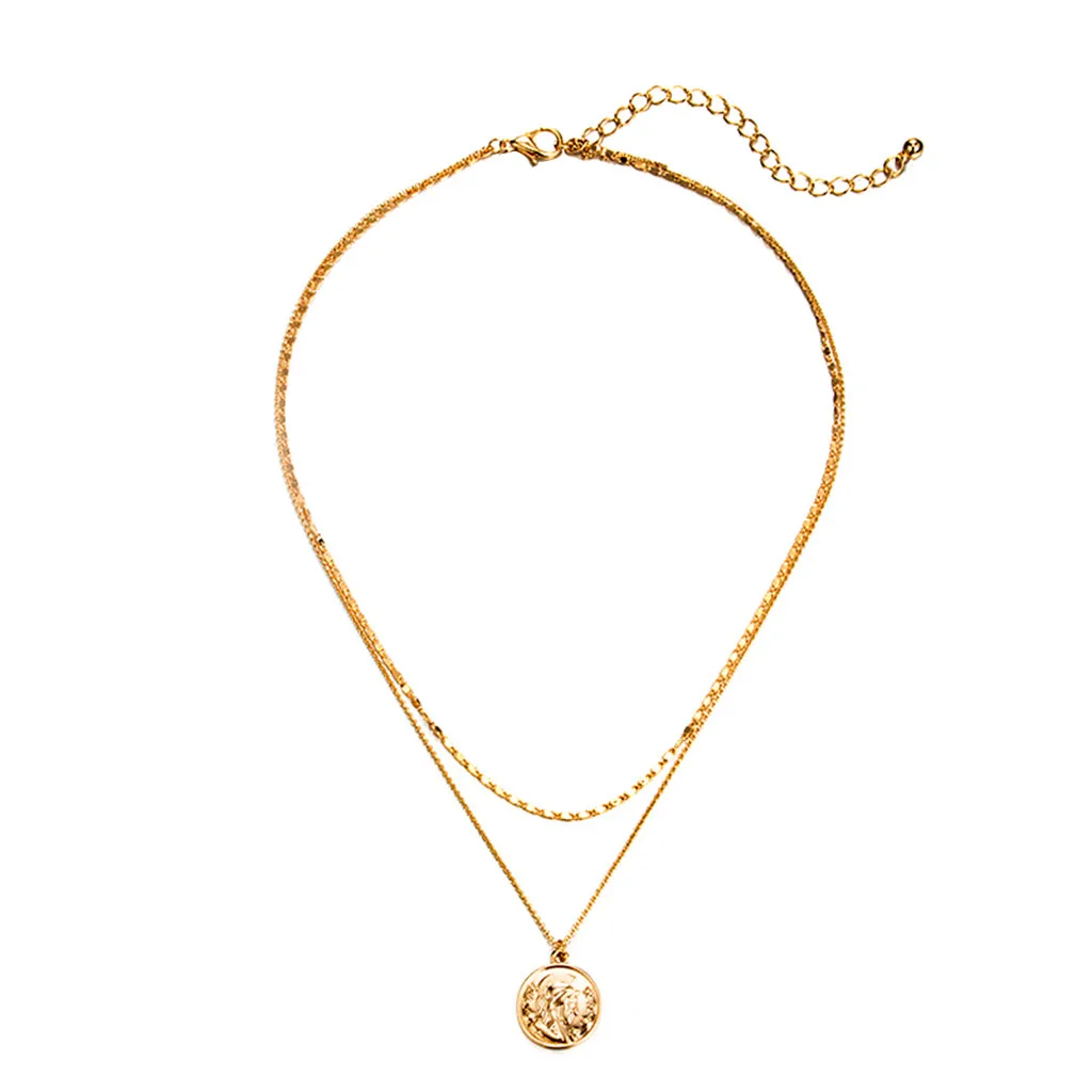 Модное ожерелье с подвеской женские ожерелья цепочка Дамская Ювелирная монета