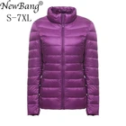 Куртка NewBang женская пуховая Ультралегкая, брендовый ультралегкий пуховик с перьями, пальто-ветровка, 5xl 6xl 7XL