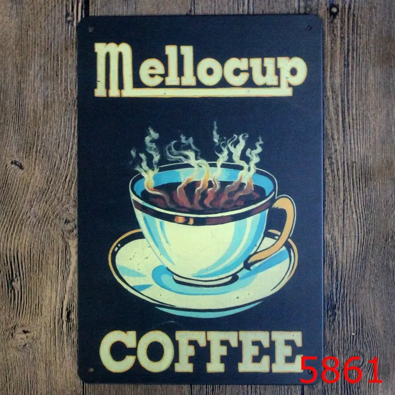 Металлические жестяные вывески для напитков в виде горячего кофе Ретро - Фото №1