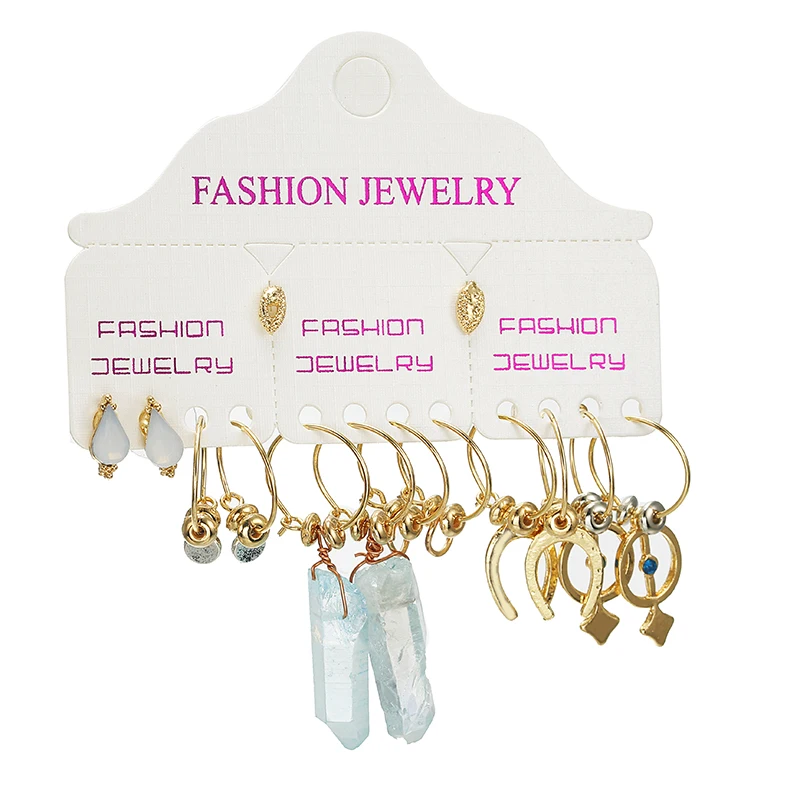 7 пар/комплект женские серьги гвоздики с синим кварцем|Серьги-гвоздики| |