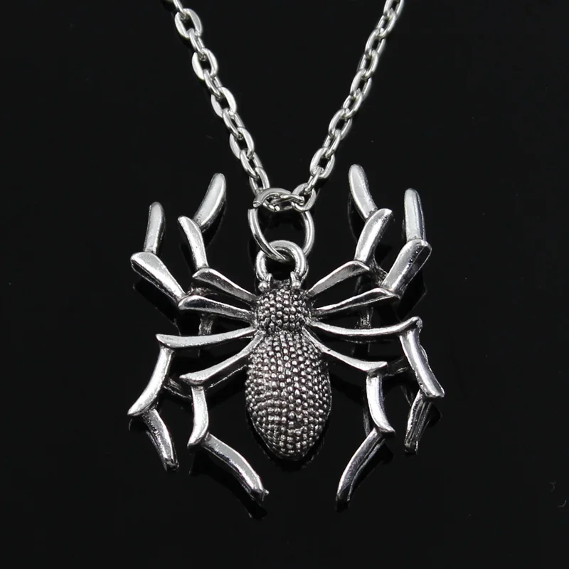 

New Fashion Spider Halloween Pendants Round Cross Chain Short Long Mens Womens Silver Color Necklace Jewelry Gift