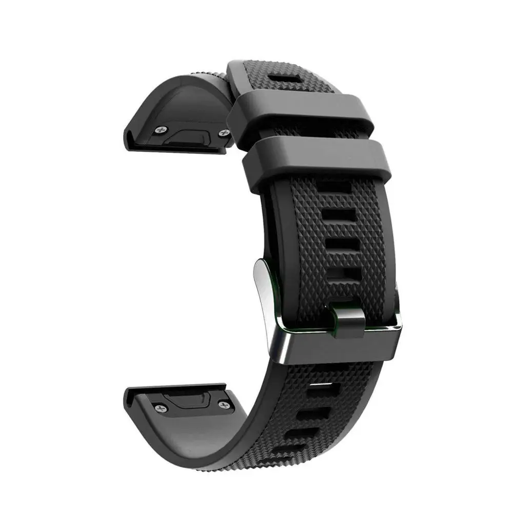 Черный Роскошные Сменные наручные часы из ТПУ для Garmin Fenix 5X/5X Plus/3/3 HR, ремешок для часов, ремешок для часов, умные часы с пряжкой, браслет на запястье - Цвет: Черный