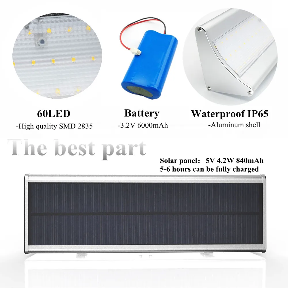Экологический светильник ing Solar Motion Sensor 60 Светодиодный 1100LM яркий