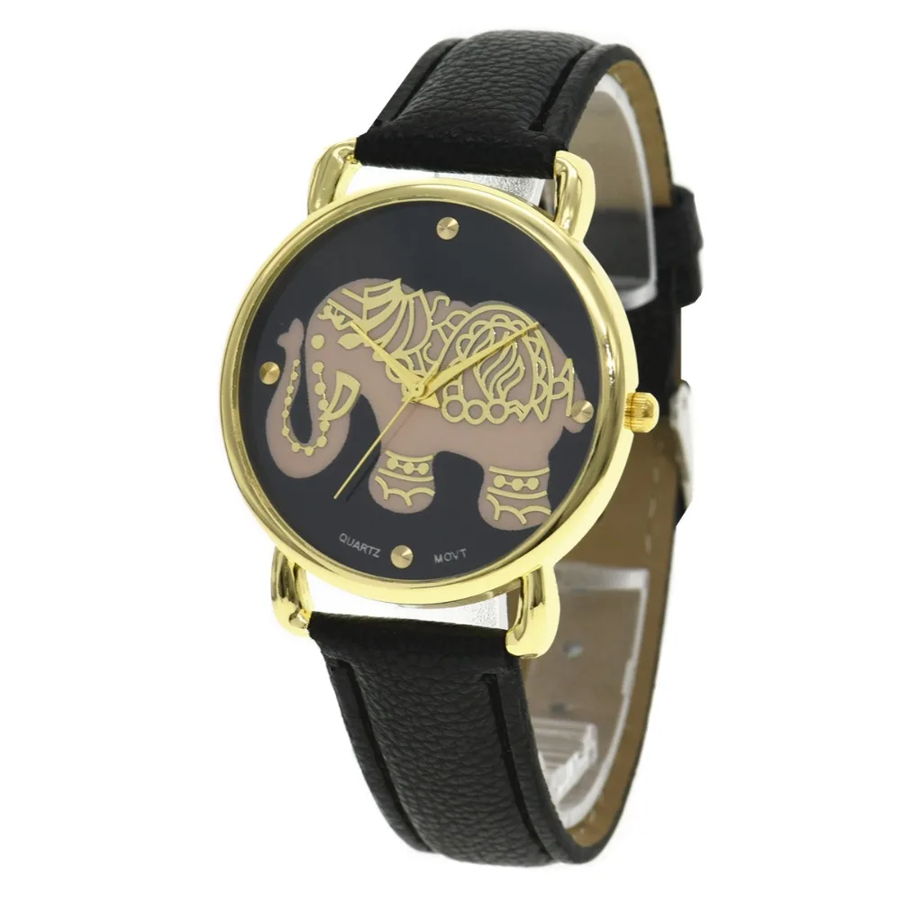 100 шт./лот 8271 часы с изображением слона Золотой корпус повседневные кварцевые