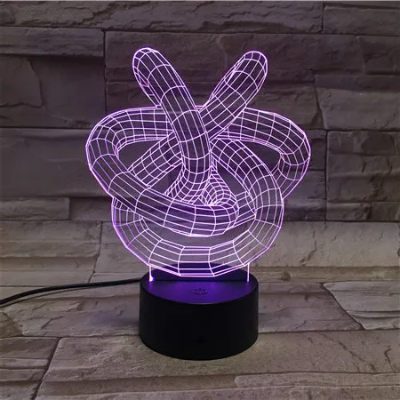 

3D-009 3D Lava Lamp Creative 7 Color Changing LED Night Light RGB Mood Decor Gift Bedroom Table Lamp Bar Office Art Decoration