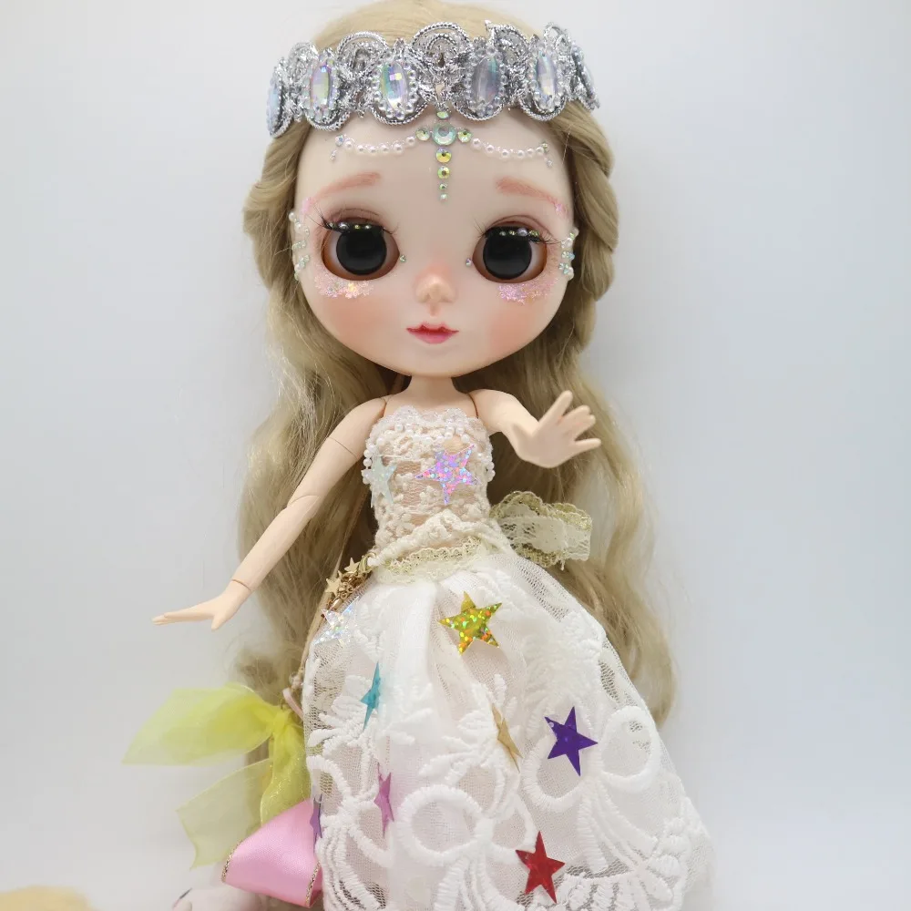 Кастомизация кукла DIY соединение тела Обнаженная blyth кукла для девочек, включая одежду и серьги Красивая девушка