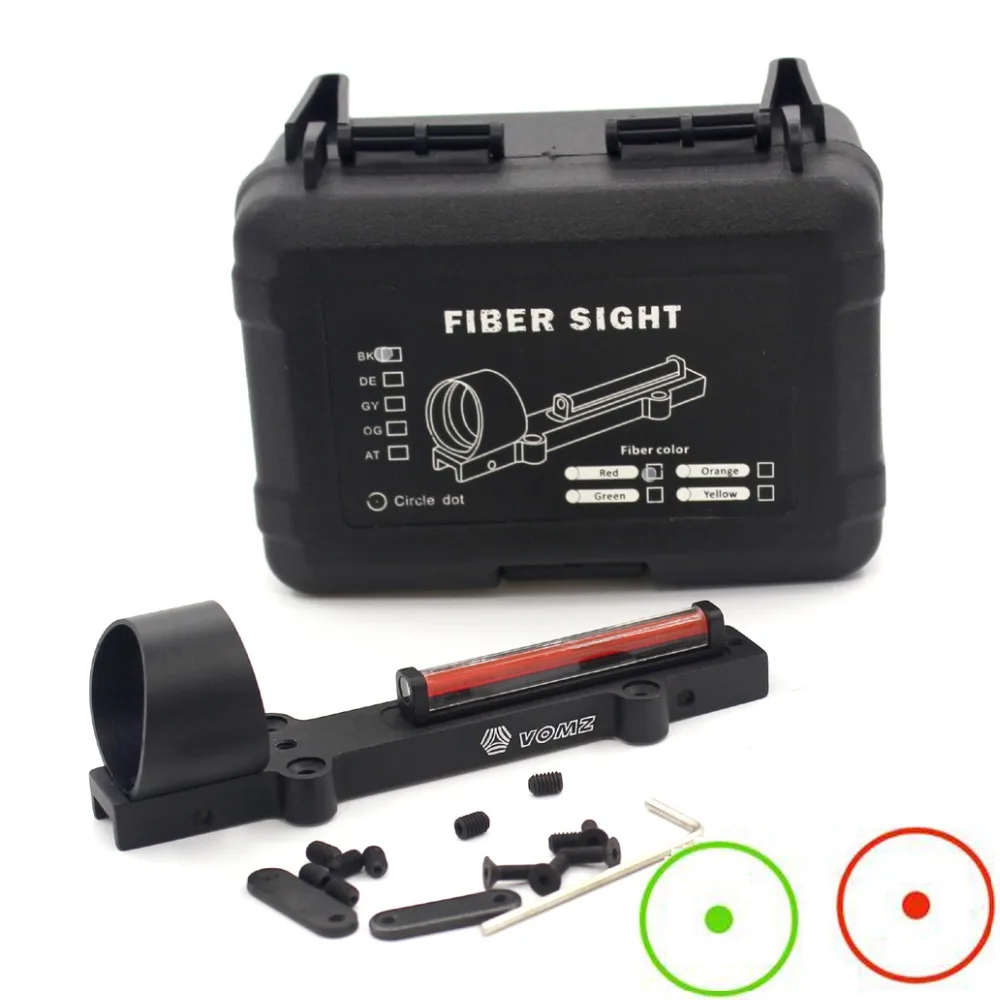 Металлический легкий прицел из зеленого/Красного волокна 1x красный точечный