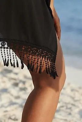 Hot Tassel Women Swimwear Summer Beach Cover Up Plus Size Outings Crochet Swim Suit Ups Wear Sun | Женская одежда