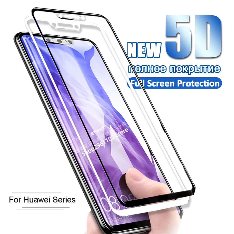 5d полное покрытие для huawei y5 y6 y7 prime nova 3 3i Защитное стекло для huawei honor 7c 7a pro 9i play Закаленное стекло пленка