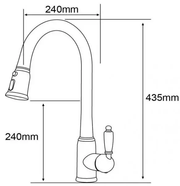 VOURUNA New Design High Quality Solid Brass Single Handle Black Sink Mixer Taps White Pullout Kitchen Faucet | Строительство и