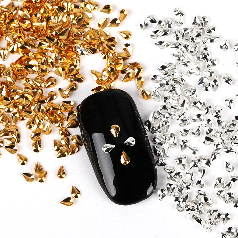 1 упаковка золотого и серебряного цвета дизайн капли дождя красота маникюр