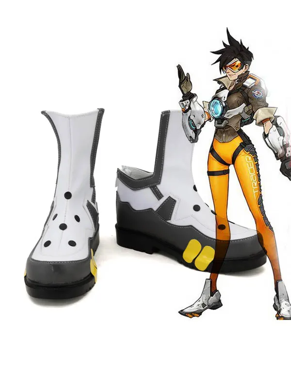 Мужские ботинки для косплея OW Tracer Lena Oxton обувь вечеринки на заказ|mens costume boots|boot