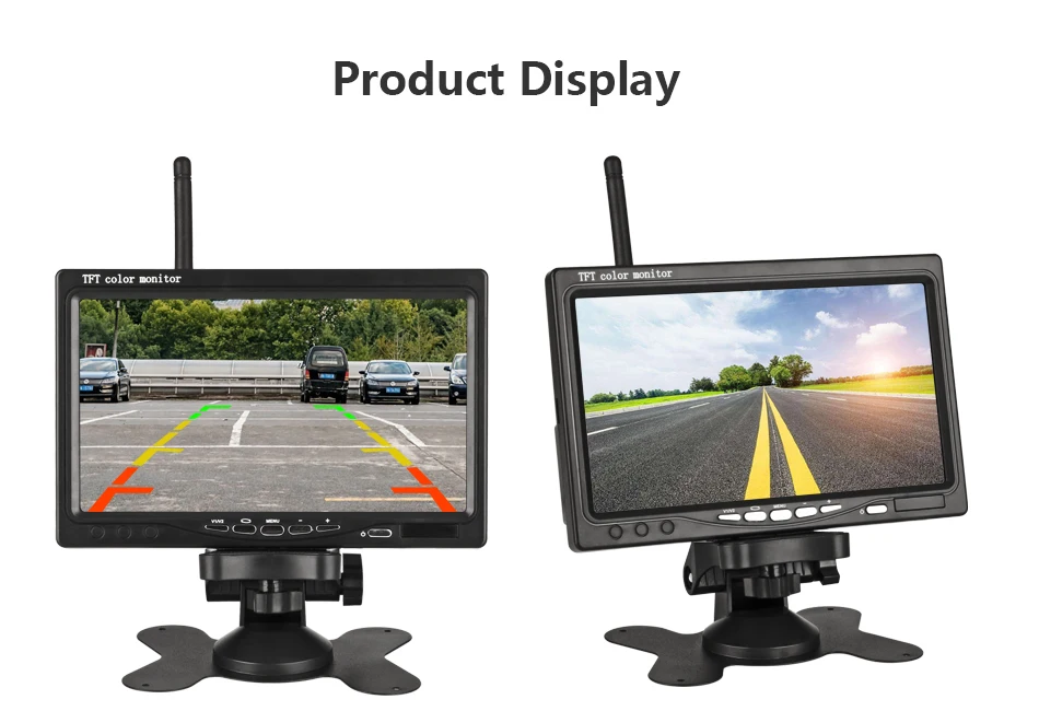 Jansite " Беспроводной автомобильный монитор TFT LCD автомобильный монитор заднего вида парковочная система заднего вида для резервных камер заднего вида Поддержка авто тв