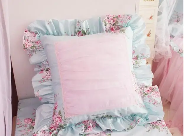 45x45/50x50/60x60cm pink blue Princess flounce pillowcase Square cushion cover pillow case Square cushion covers home decoration