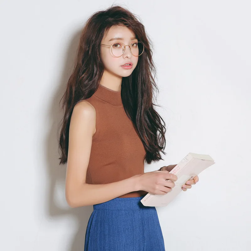 Женский тонкий свитер DHfinery однотонный трикотажный жилет из ледяного шелка с