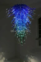 free shipping pretty modern blue and green hand blown glass lamp