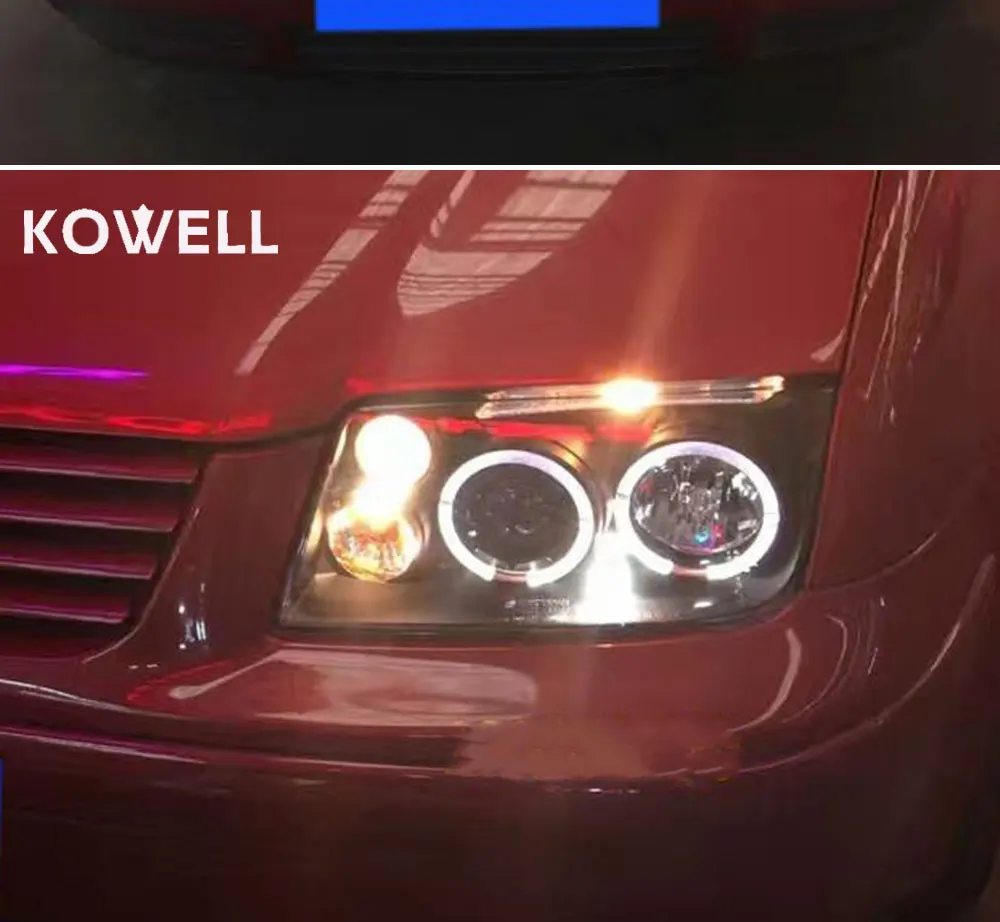 KOWELL автомобильный Стайлинг для VW фары Bora 1999-2005 для Bora Головной фонарь светодиодный DRL передний биксеноновый объектив двойной луч HID комплект