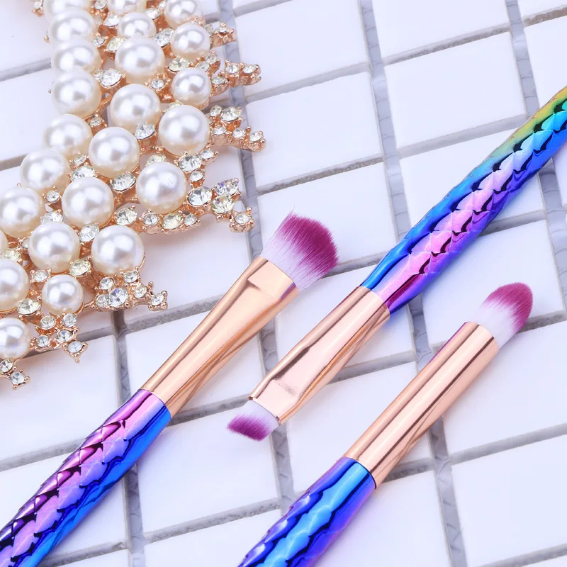 7 шт. Русалка Расчёски для волос Контур Blending Основа Косметическая пудра век Make Up