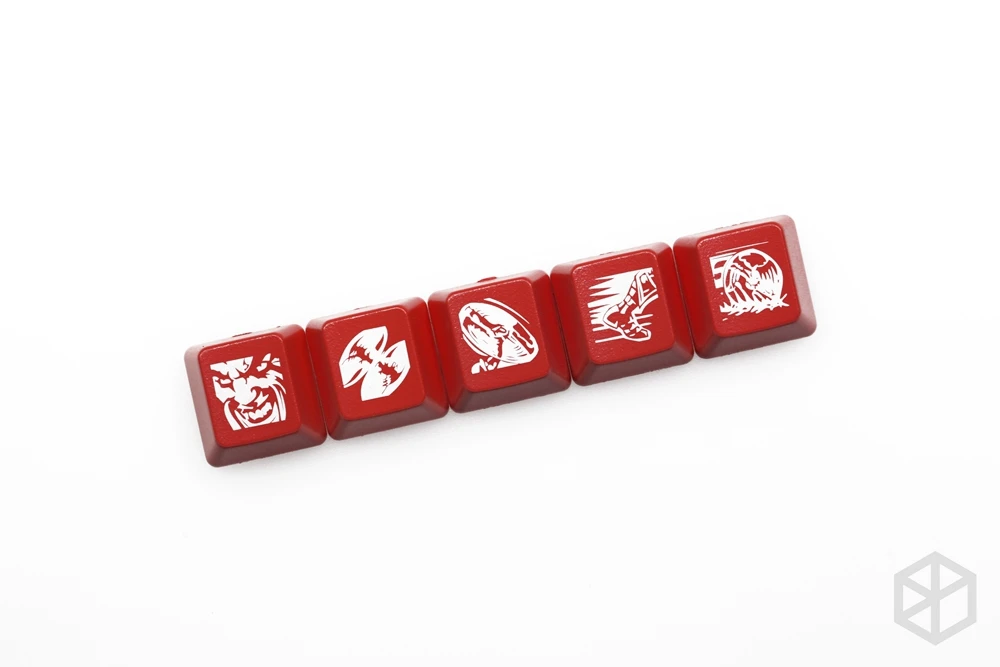 Red Draven x1 Новинка, блестящие колпачки для ключей из АБС-пластика, блестящие черные, красные r2 hero skill Khada Jhin Draven Xayah Corki - Цвет: Red Draven x1