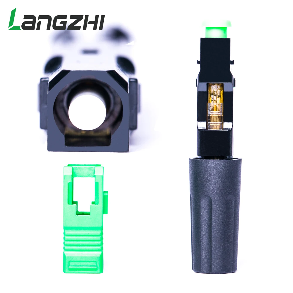 Langzhi 100 шт./лот SC Apc 50 мм Zf Ftth волоконно оптический разъем SC/APC Волоконно Sc apc Быстрый