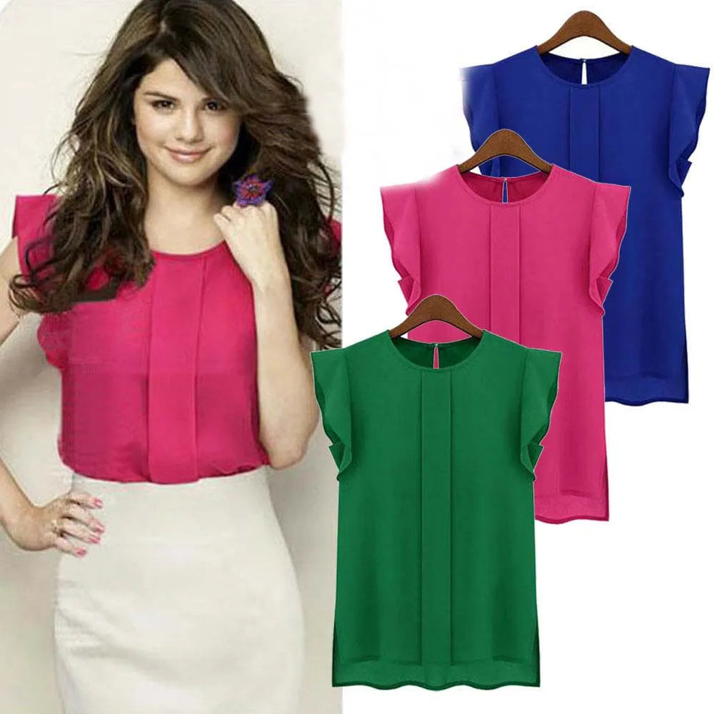 

New Fashion Women Casual Sleeveless Vest Loose Chiffon T Shirt