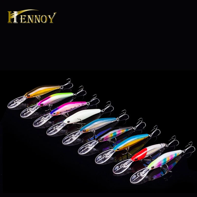 Hennoy 1 шт. рыболовные воблеры 9 см 7 3g светятся ночью блесна жесткая наживка Тройной