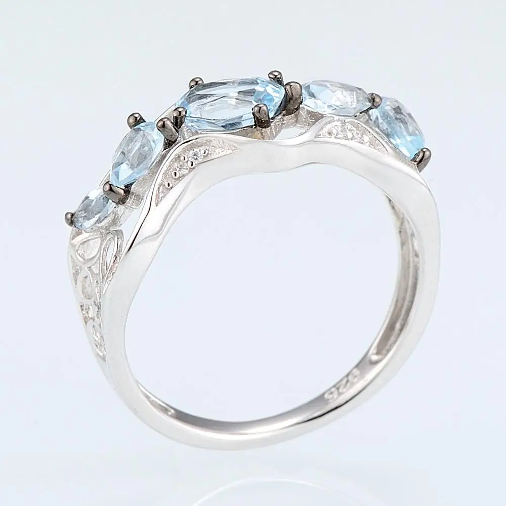 SANTUZZA серебряное кольцо для женщин, 925 пробы, серебряное модное круглое кольцо для женщин, кольцо с кубическим цирконием, вечерние ювелирные изделия