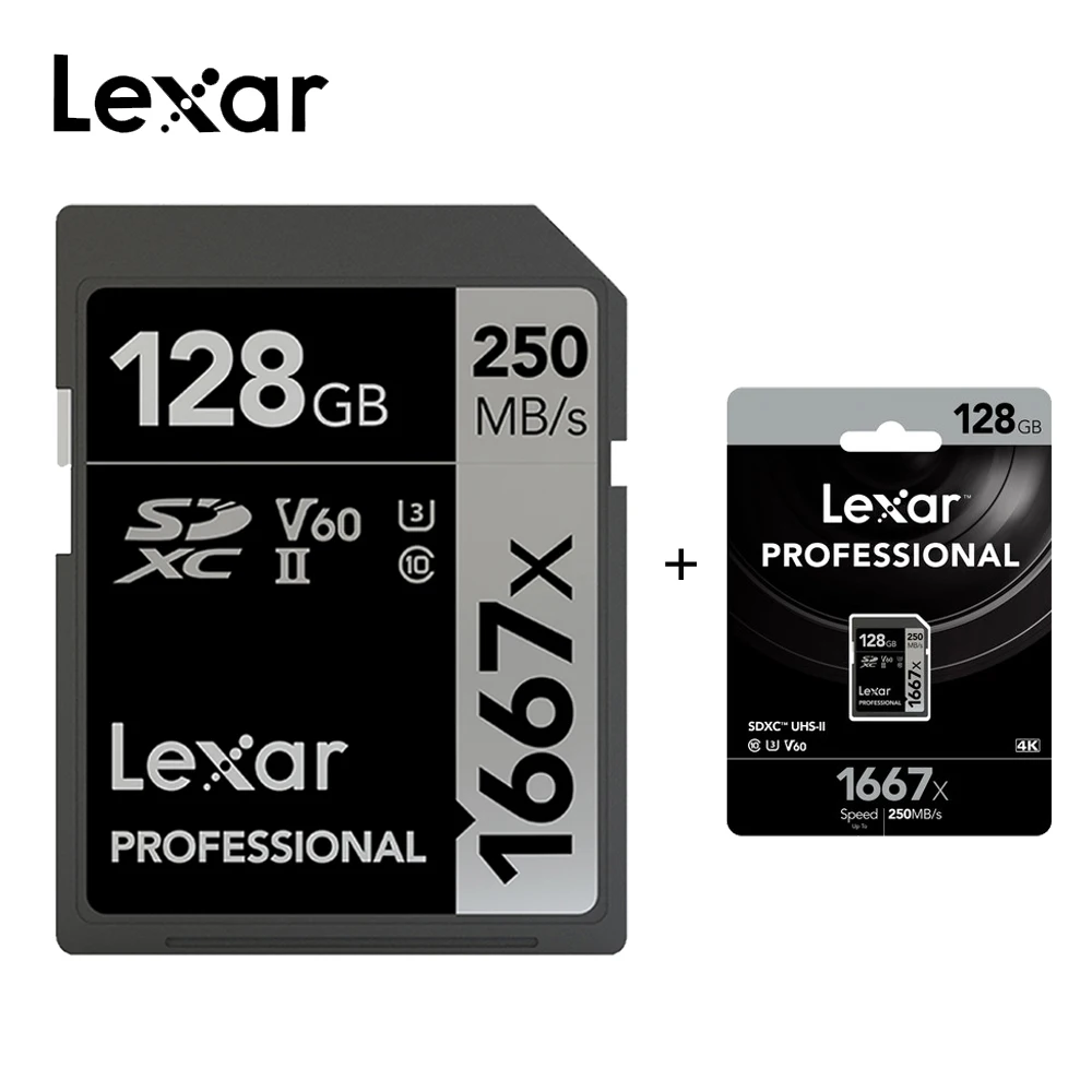 Оригинальная SD карта Lexar 1667X 256 ГБ флэш памяти 128 64 250 дюйма micro sd для 3D 4K Full HD